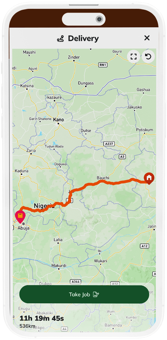 Mocket Delivery assignment page showing delivery tasks and driver assignments on mobile screen