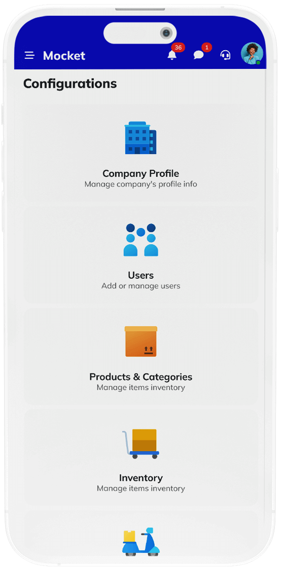 Mocket Partners mobile signup page with user registration form
